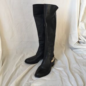 Vince Camuto Bedina Riding Boot Black Leather Sz 8